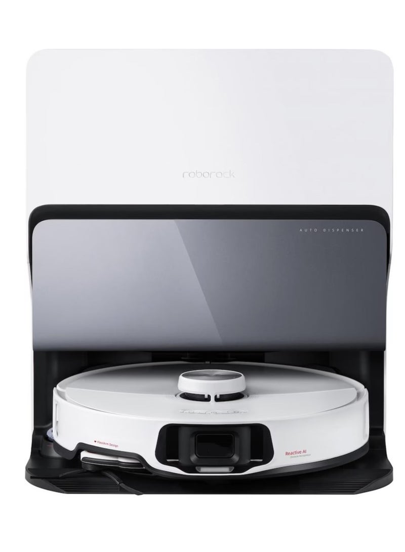 S8 Max Ultra Robot Vacuum and Sonic Mop,8000 Pa Suction,Corner to Edge Deep Cleaning,Hot Air Self-Drying, Auto Empty and Refill,Detergent Dispenser,Obstacle Avoidance 2.7 L 69 W S83USC+EWFD13HRR White