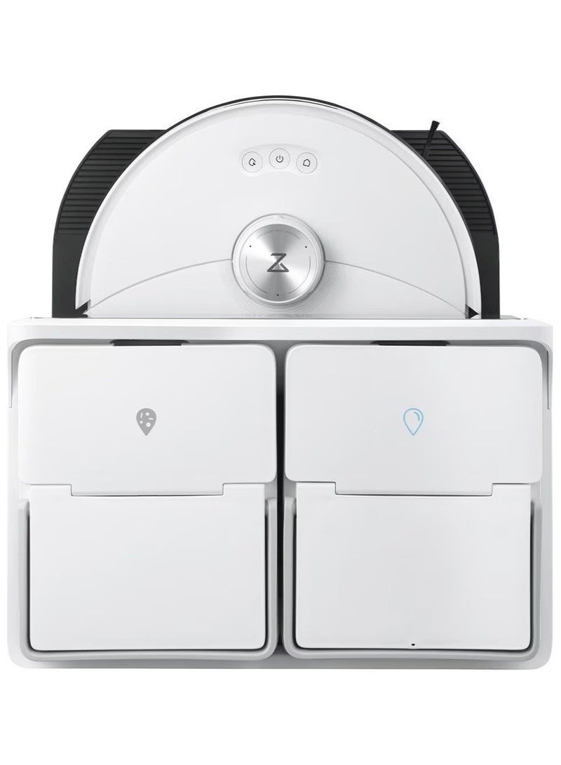 S8 Max Ultra Robot Vacuum and Sonic Mop,8000 Pa Suction,Corner to Edge Deep Cleaning,Hot Air Self-Drying, Auto Empty and Refill,Detergent Dispenser,Obstacle Avoidance 2.7 L 69 W S83USC+EWFD13HRR White
