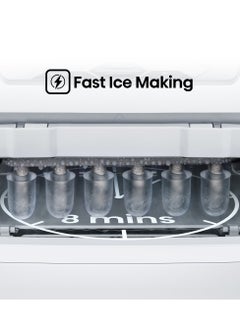 Hisense Ice Maker, Automatic Ice Making, Portable And Compact, Fast Ice Making, 2 Sizesice Cubes, Transparent View Window, Self-Cleaning 0.01 W ICM1263 White  - Image 5