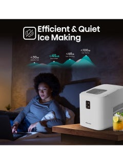 Hisense Ice Maker, Automatic Ice Making, Portable And Compact, Fast Ice Making, 2 Sizesice Cubes, Transparent View Window, Self-Cleaning 0.01 W ICM1263 White  - Image 4