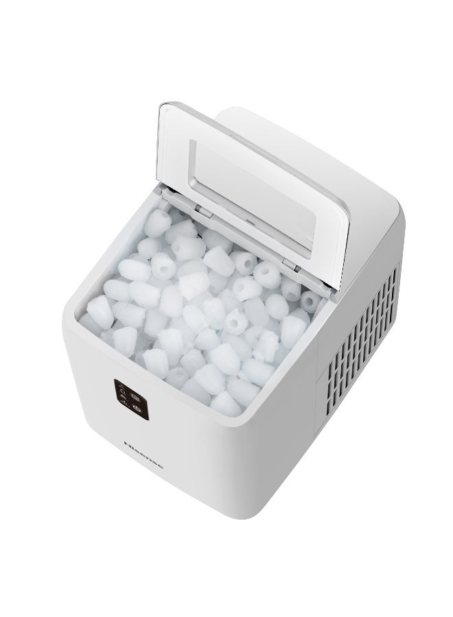 Hisense 12KG/Day Freestanding Bullet Ice Maker, Digital Control Panel with LED Display, Ice Full Sensor, Water Lacking Alert, Easy to Remove Ice Bucket, Self-Clean (ICM1263 White) 0.01 W ICM2011B White - Image 4