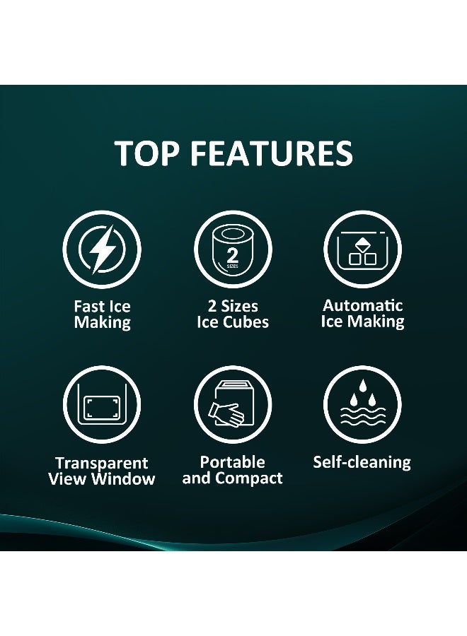 Hisense 12KG/Day Freestanding Bullet Ice Maker, Digital Control Panel with LED Display, Ice Full Sensor, Water Lacking Alert, Easy to Remove Ice Bucket, Self-Clean (ICM1263 White) 0.01 W ICM2011B White - Image 3