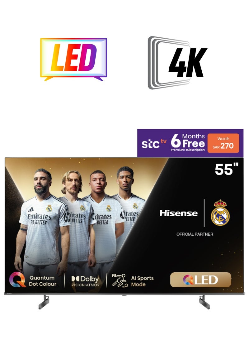 هايسنس تلفزيون ذكي 4K QLED مقاس 55 بوصة 60 هرتز  - Image 1