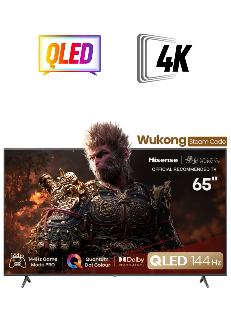 هايسنس شاشة QLED ذكية بدقة 4K UHD مقاس 65 بوصة ومعدل تحديث 144 هرتز، وضع الألعاب  - Image 1