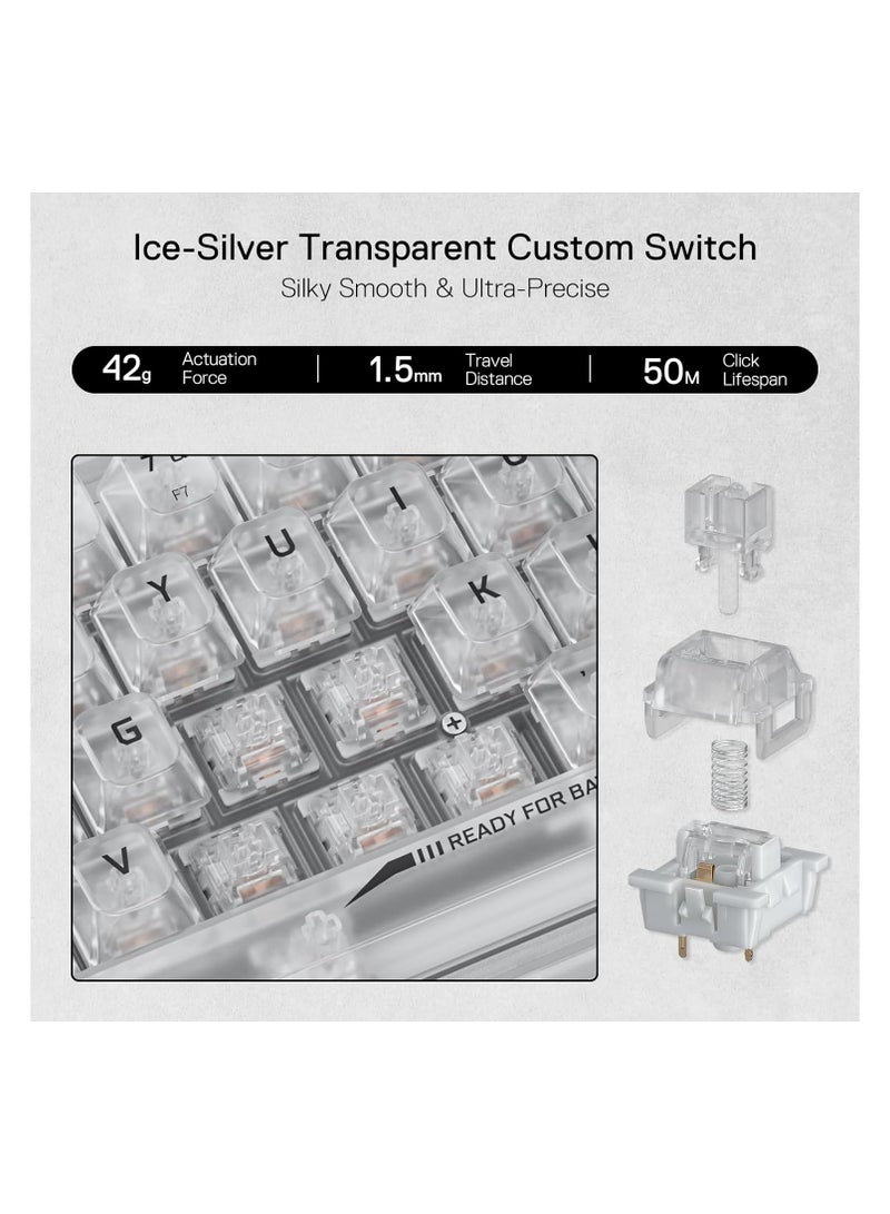 REDRAGON - K617 SE 60% Wired RGB Gaming Keyboard, 61 Keys Compact Full-Transparent Mechanical Keyboard w/Translucent Board, Custom Linear Switch, Pro Driver/Software Supported - Image 1