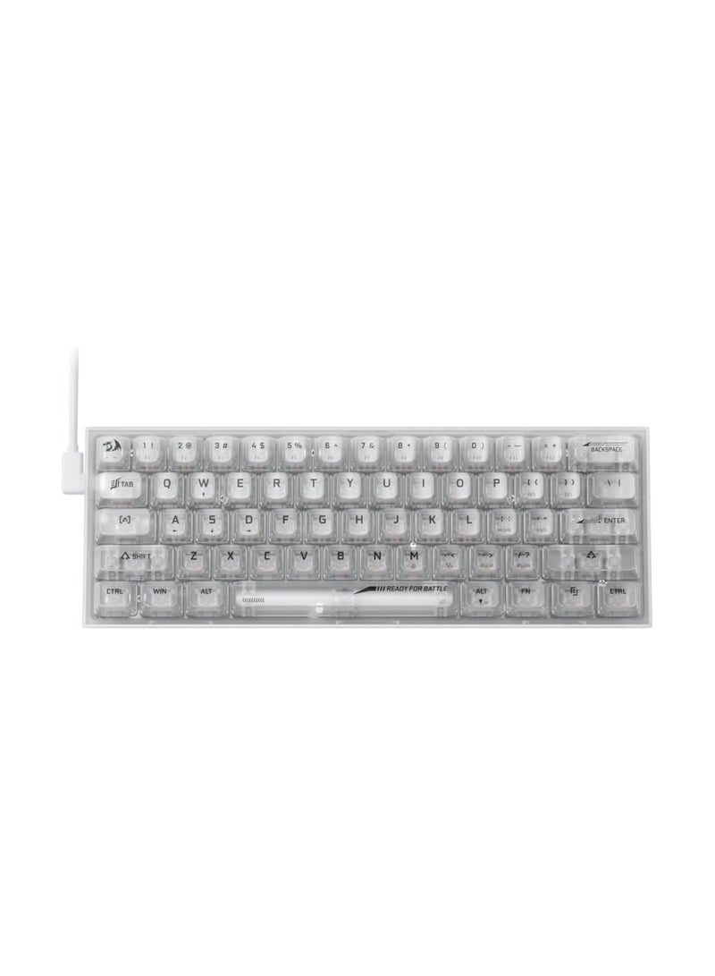 REDRAGON - K617 SE 60% Wired RGB Gaming Keyboard, 61 Keys Compact Full-Transparent Mechanical Keyboard w/Translucent Board, Custom Linear Switch, Pro Driver/Software Supported - Image 1