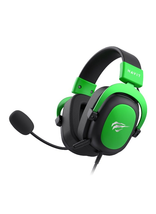 havit Headphones, Wired Headset, 53mm Driver, High-Fidelity Stereo Sound, with Detachable Noise Cancelling Microphone, Suitable for Gamers - Image 1