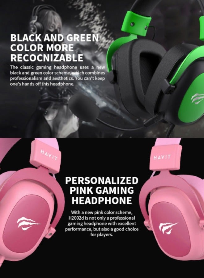 havit Headphones, Wired Headset, 53mm Driver, High-Fidelity Stereo Sound, with Detachable Noise Cancelling Microphone, Suitable for Gamers - Image 5