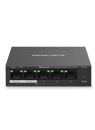 MS105GP 5-Port Gigabit Desktop Switch with 4-Port PoE+ Black - pnsku/N70097319V/45/_/1722427403/2324d515-0674-4e78-8ca4-a510c98392c9