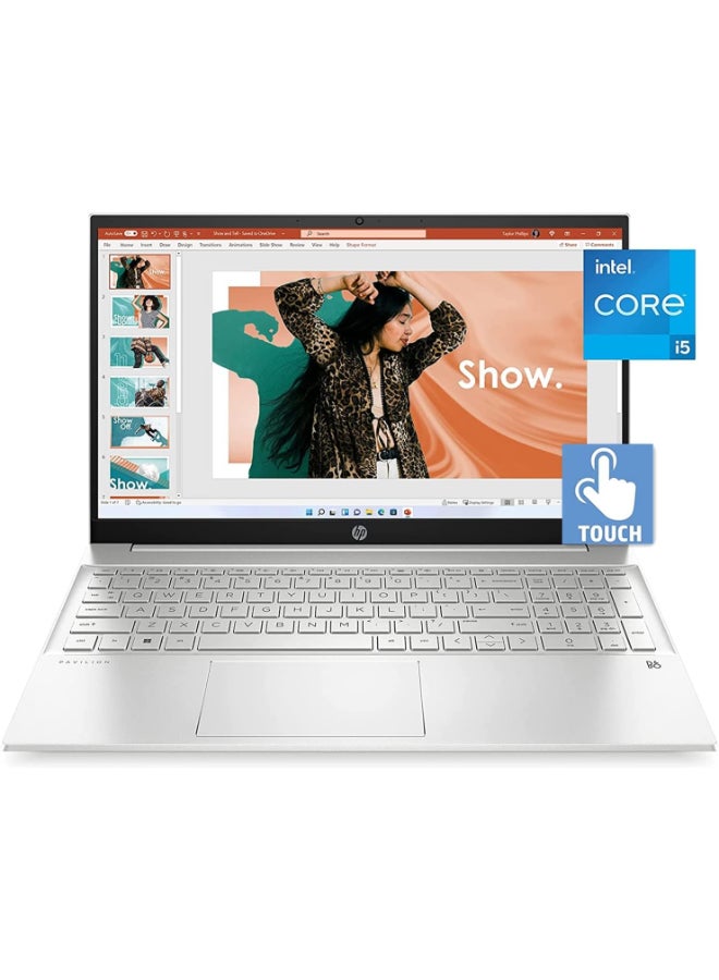 HP - Pavilion (Upgraded Version) Laptop With 15.6-Inch Display, Core i5-1335U Processor/32GB RAM/1TB PCIe SSD/Intel Iris XE Graphics/Windows 11 + With Bag & Mouse English Natural Silver - Image 1