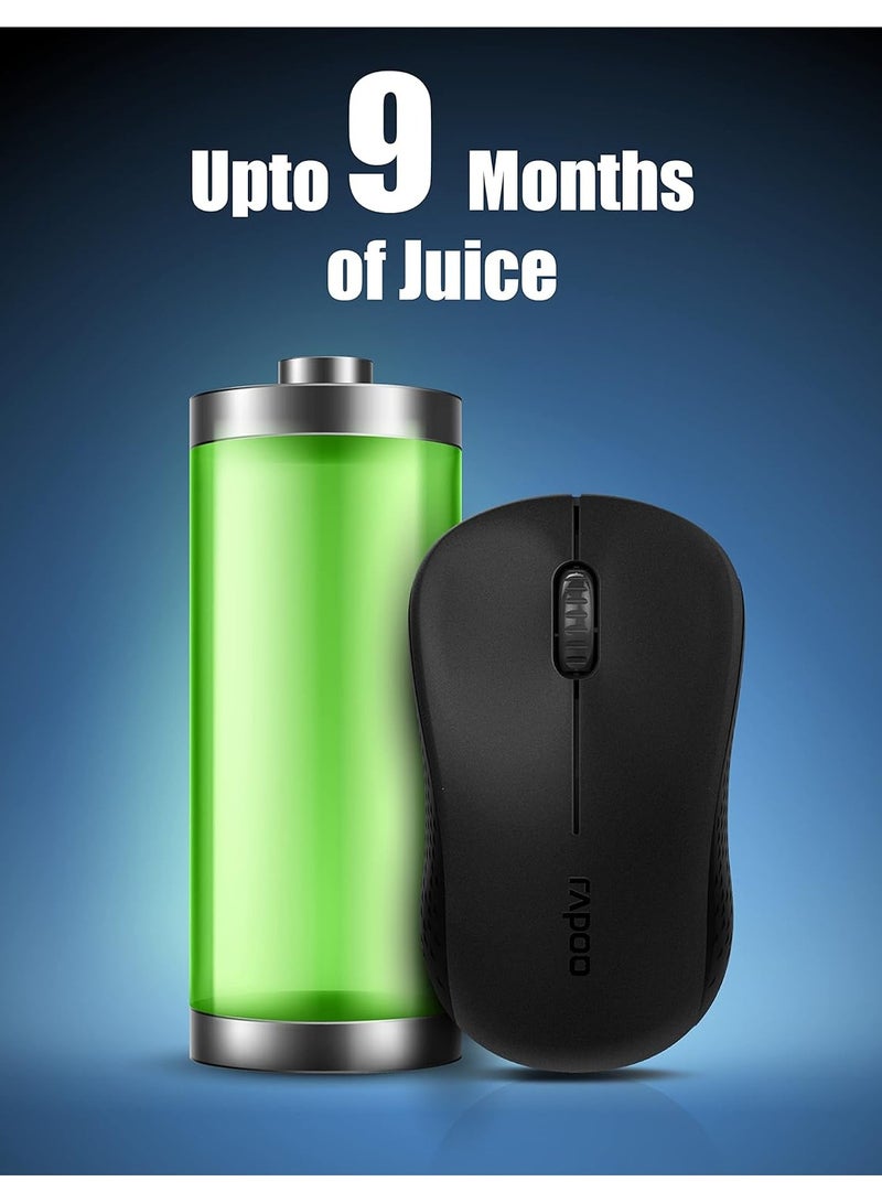 Rapoo M160 Multi Mode Silent Bluetooth Black Mouse  - Image 4