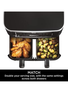 Ninja Foodi Max Dual Zone Air Fryer With Smart Cook System | 9.5L | 2 Drawers | 6 Functions | SYNC And Match Features | Dishwasher Safe | 9.5 L 2470 W AF451 Black  - Image 4