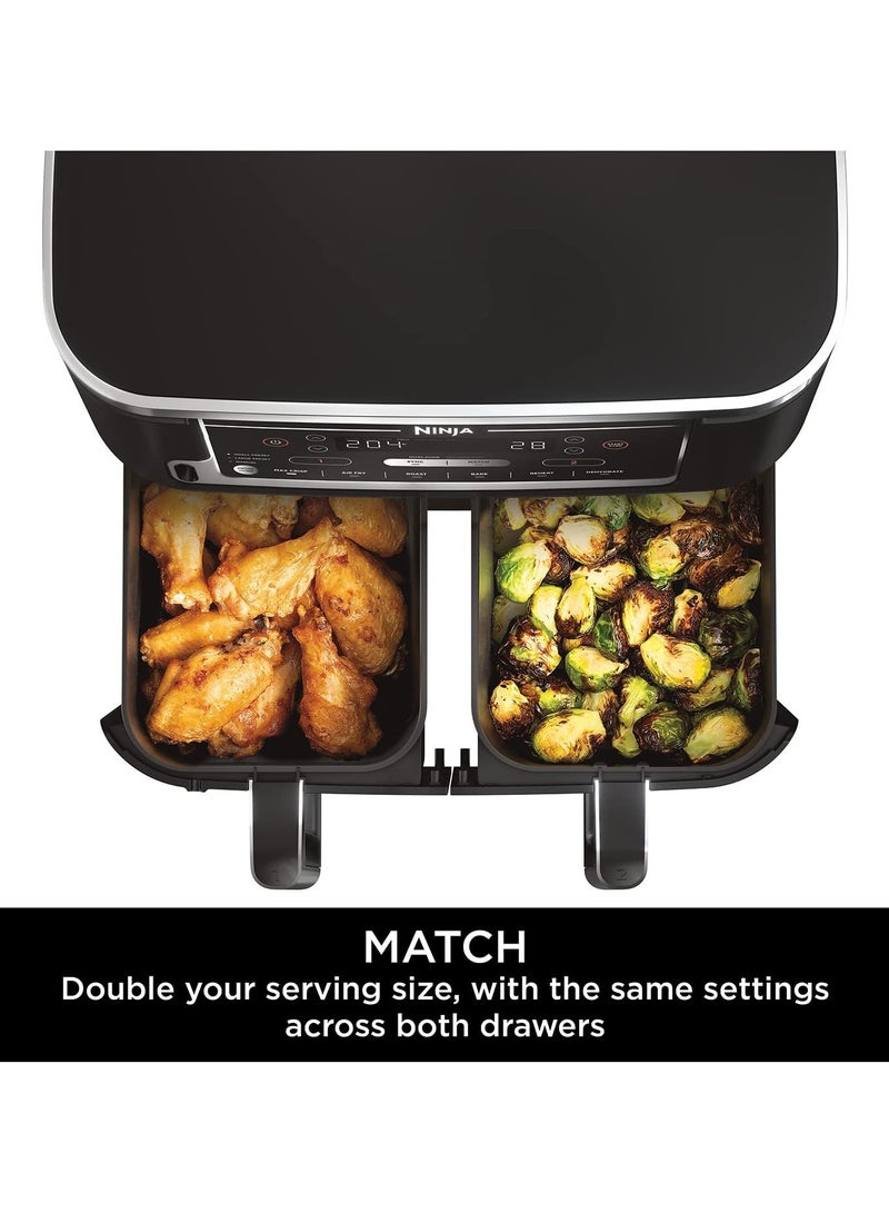 Ninja - Foodi Max Dual Zone Air Fryer With Smart Cook System | 9.5L | 2 Drawers | 6 Functions | SYNC And Match Features | Dishwasher Safe | 9.5 L 2470 W AF451 Black - Image 1