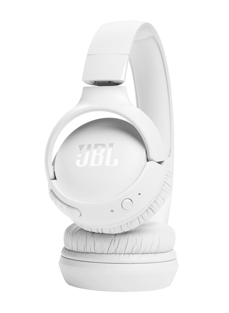 JBL Tune 520BT Wireless On-Ear Headphones Pure Bass Sound 57H Battery Life Hands-Free Calls with Voice Aware, Multi Point Connection Lightweight And Foldable, White White  - Image 1