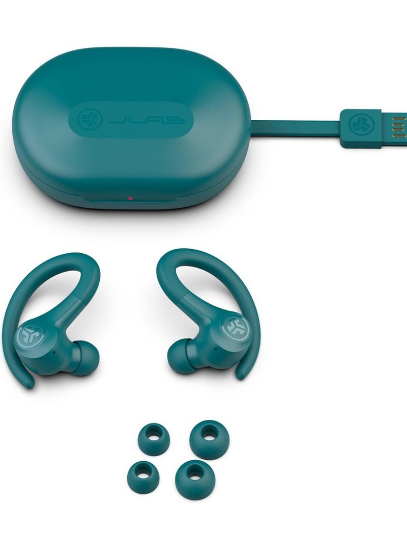 Jlab Go Air Sport True Wireless Bluetooth Earbuds with Smaller Earhook Design, 3 EQ Sound Settings Signature, 32+ Hours Bluetooth Playtime Teal  - Image 5