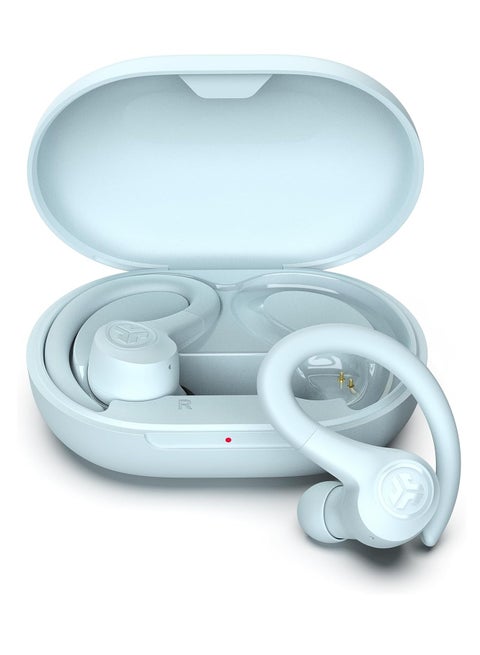 GO AIR SPORT TRUE WIRELESS Bluetooth EARBUDS with Smaller Earhook Design, 3 EQ Sound Settings Signature, 32+ Hours Bluetooth Playtime Light Blue