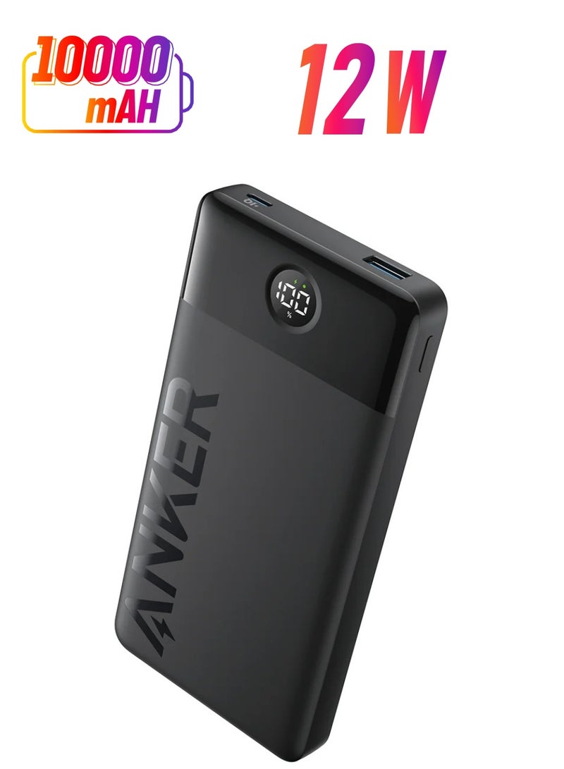 Anker - 10000 mAh Anker External Battery, 324 Power Bank with 2 Ports, Fast Charging 12W for iPhone 15 14 13 Pro, Huawei, iPad Pro/Air, Samsung Galaxy and Plus Encore, Black - Image 1