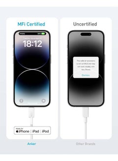 كابل Anker 322 USB-C Lightning [معتمد من MFi بطول 3 أقدام] Powerline II لهاتف iPhone 13 و13 Pro و12 Pro Max و12 و11 X XS XR و8 Plus وAirPods Pro - pnsku/N70097526V/45/_/1729785619/afd1cf78-31af-445f-a63c-42b2c67970c2