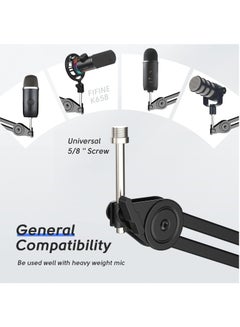 BM63 Microphone Boom Arm Stand Heavy Duty, Suspension Scissor Adjustable Mic Stand with Desk Mount, 5/8" Screw, Cable Ties, for Recording Gaming Streaming Podcasting BM63 Black - pnsku/N70097538V/45/_/1722571319/be60729d-ef47-4ad3-8dec-92d45c4cf2f6