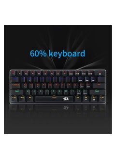 REDRAGON K613 JAX 60% Gaming Mechanical Keyboard - Blue Switches - Rainbow LED Lighting - Black  - Image 2