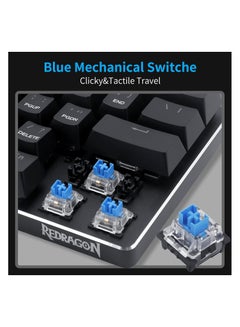 REDRAGON K613 JAX 60% Gaming Mechanical Keyboard - Blue Switches - Rainbow LED Lighting - Black  - Image 4