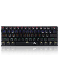 REDRAGON K613 JAX 60% Gaming Mechanical Keyboard - Blue Switches - Rainbow LED Lighting - Black  - Image 1