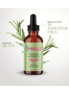 MIELLE Pack Of 2, Rosemary Mint Scalp And Hair Strengthening Oil - 59ml  - Image 2