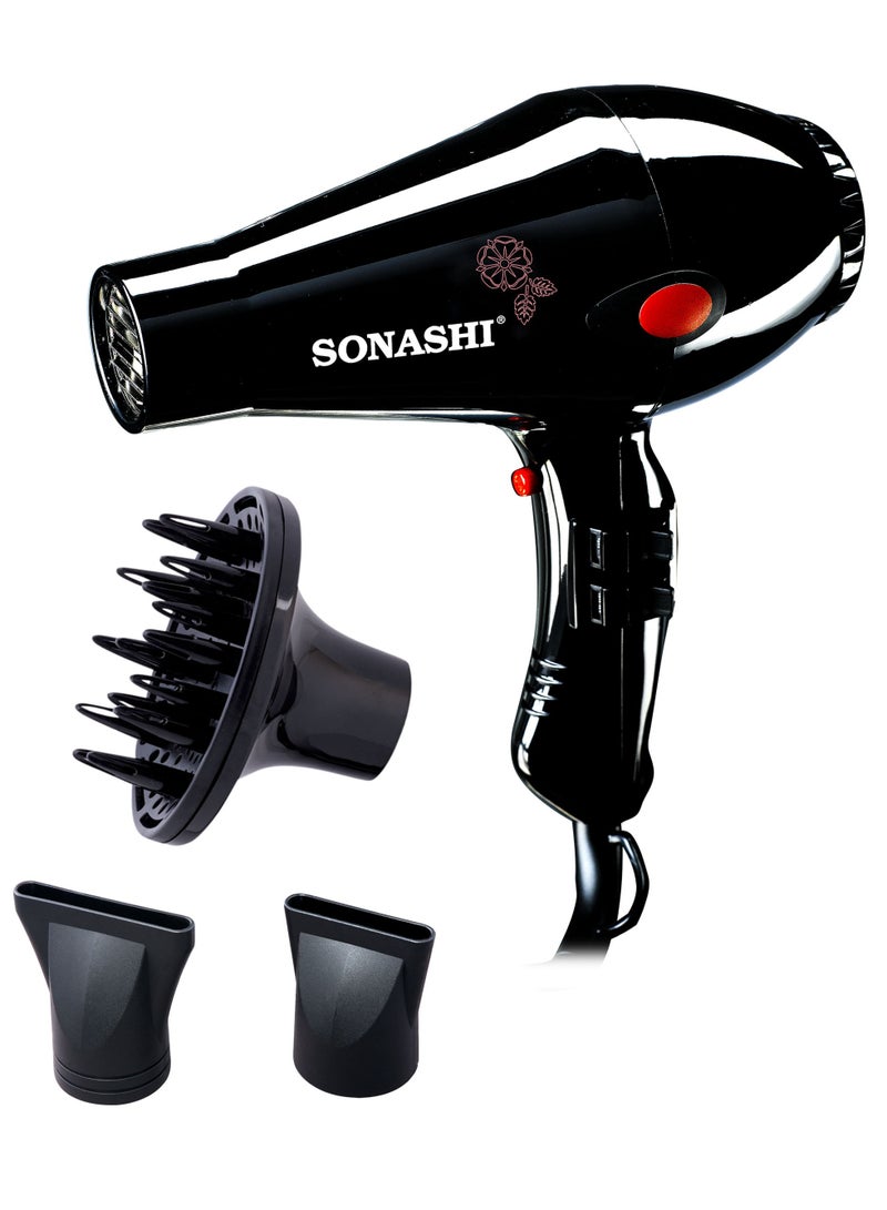 SONASHI - 3 Piece Hair Styling Set Straightener, Curler And Dryer Combo Black - Image 1