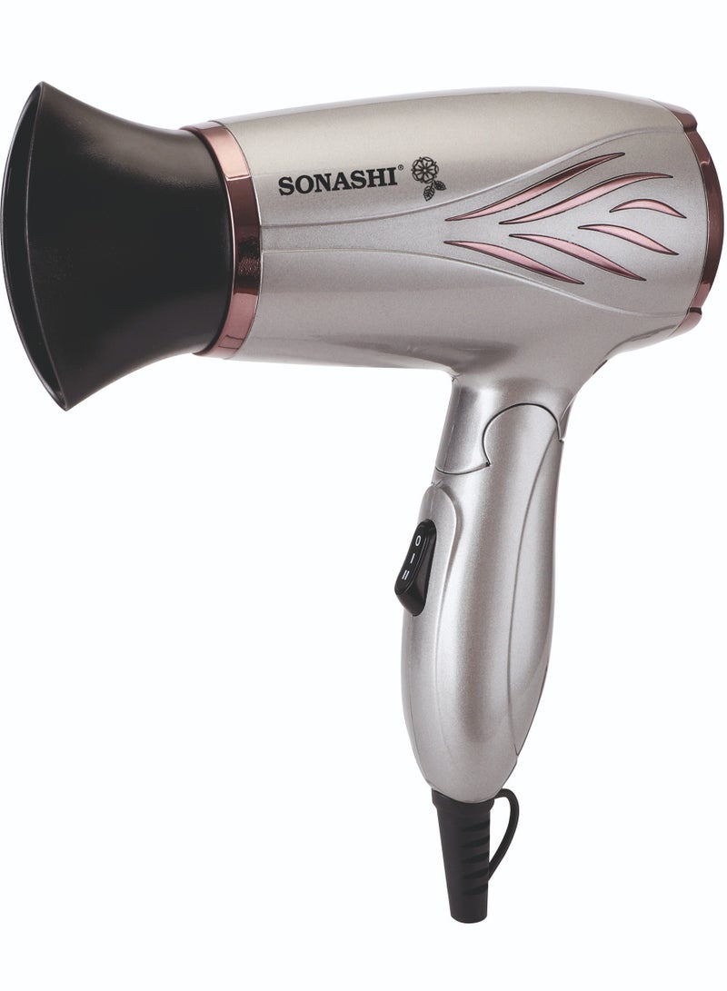SONASHI Hair Dryer  Powerful Drying Performance With 2 Heat And 2 Speed Settings Lightweight And Portable With Overheat Protection Foldable Handle For Easy Storage Travel Friendly Professional Hair Dryer  SHD-5005N Grey/Maroon  - Image 1