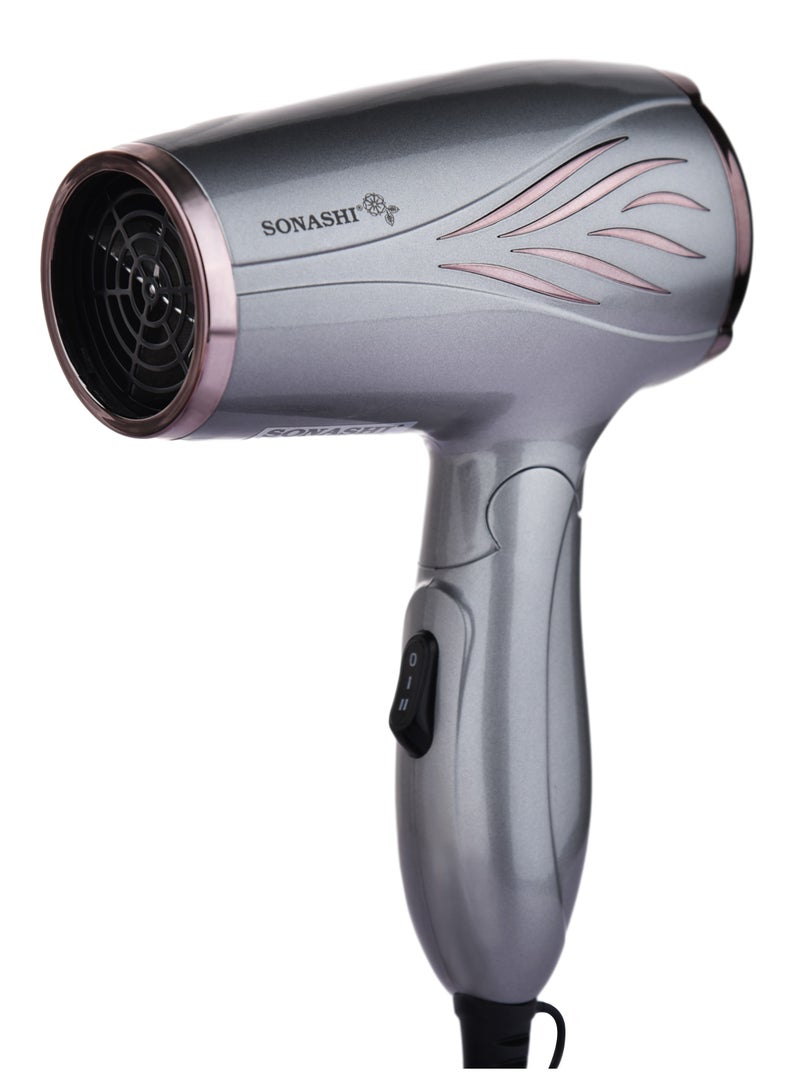 SONASHI Hair Dryer  Powerful Drying Performance With 2 Heat And 2 Speed Settings Lightweight And Portable With Overheat Protection Foldable Handle For Easy Storage Travel Friendly Professional Hair Dryer  SHD-5005N Grey/Maroon  - Image 3