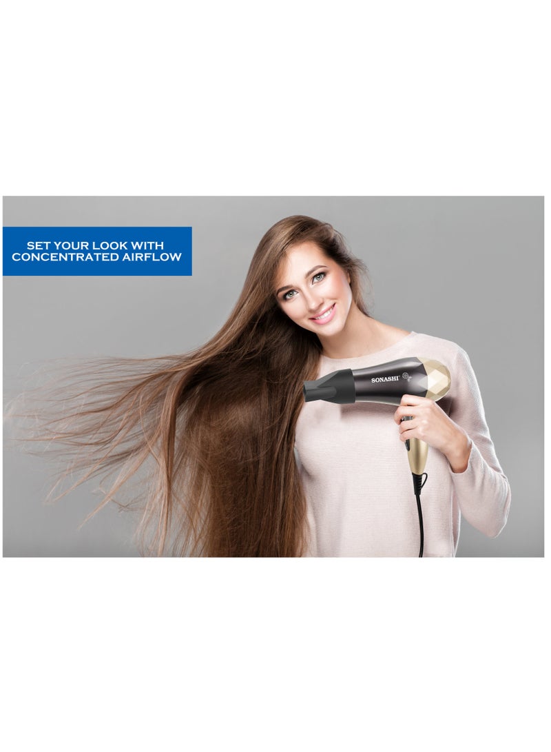 Hair Dryer With 2 Heat And 2 Speed Settings Lightweight And Portable Design With Overheat Protection Foldable Handle For Easy Storage TravelFriendly Professional Hair Dryer SHD-5008 Gold/Black - pnsku/N70097567V/45/_/1722571374/b94b0a86-14c2-4bca-b884-beeb00ce7b76