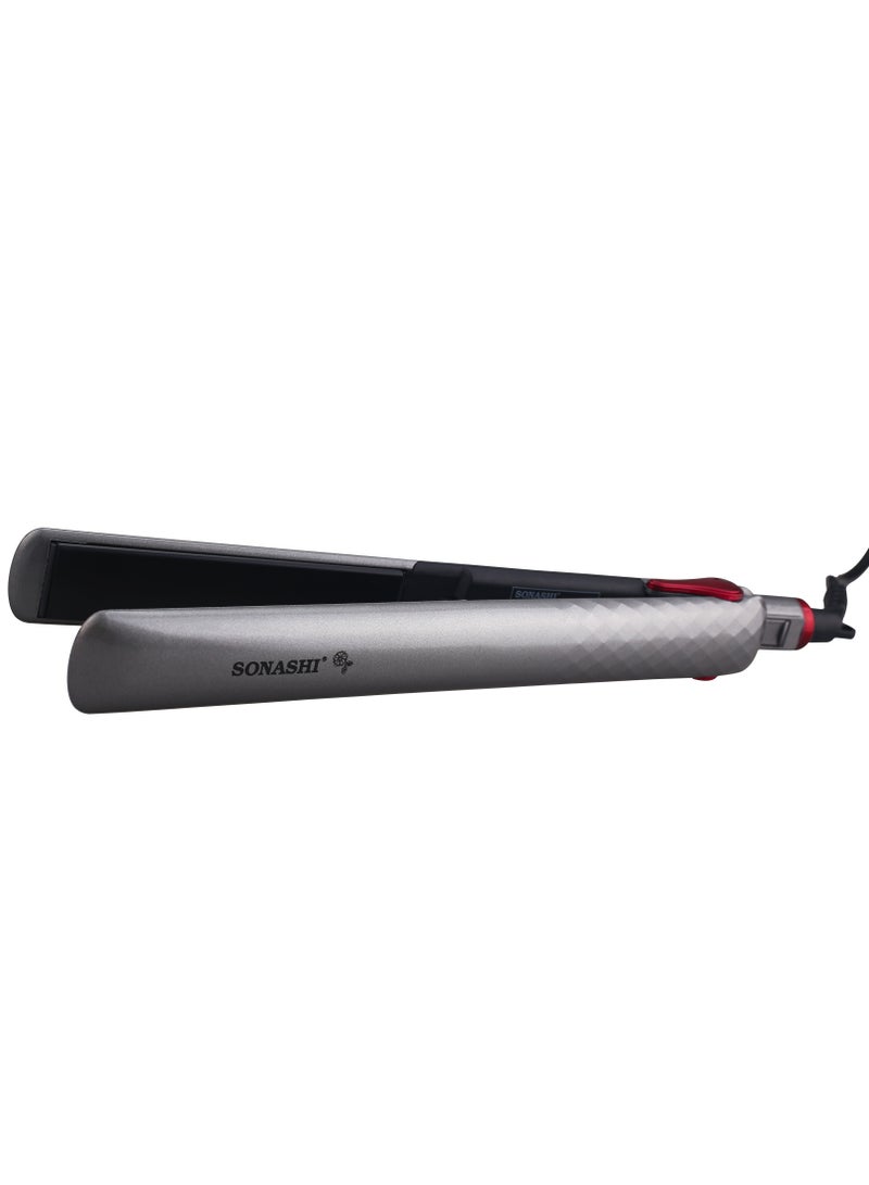 SONASHI Professional Hair Straightener With Ceramic Coating Plate Smooth Finish With Max Temperature of 200 PTC Heating On And Off Switch 360 Swivel Cord  SHS-2024N Silver  - Image 5