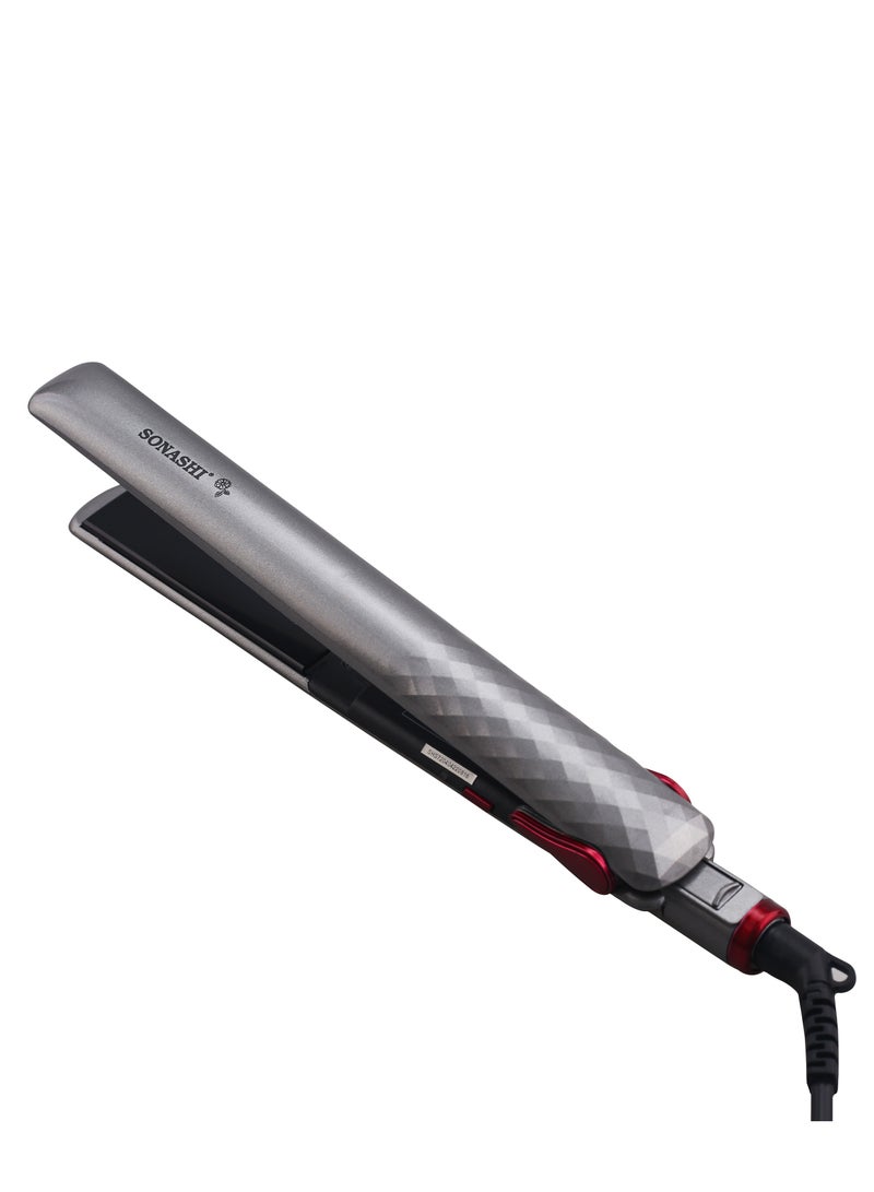 SONASHI Professional Hair Straightener With Ceramic Coating Plate Smooth Finish With Max Temperature of 200 PTC Heating On And Off Switch 360 Swivel Cord  SHS-2024N Silver  - Image 2