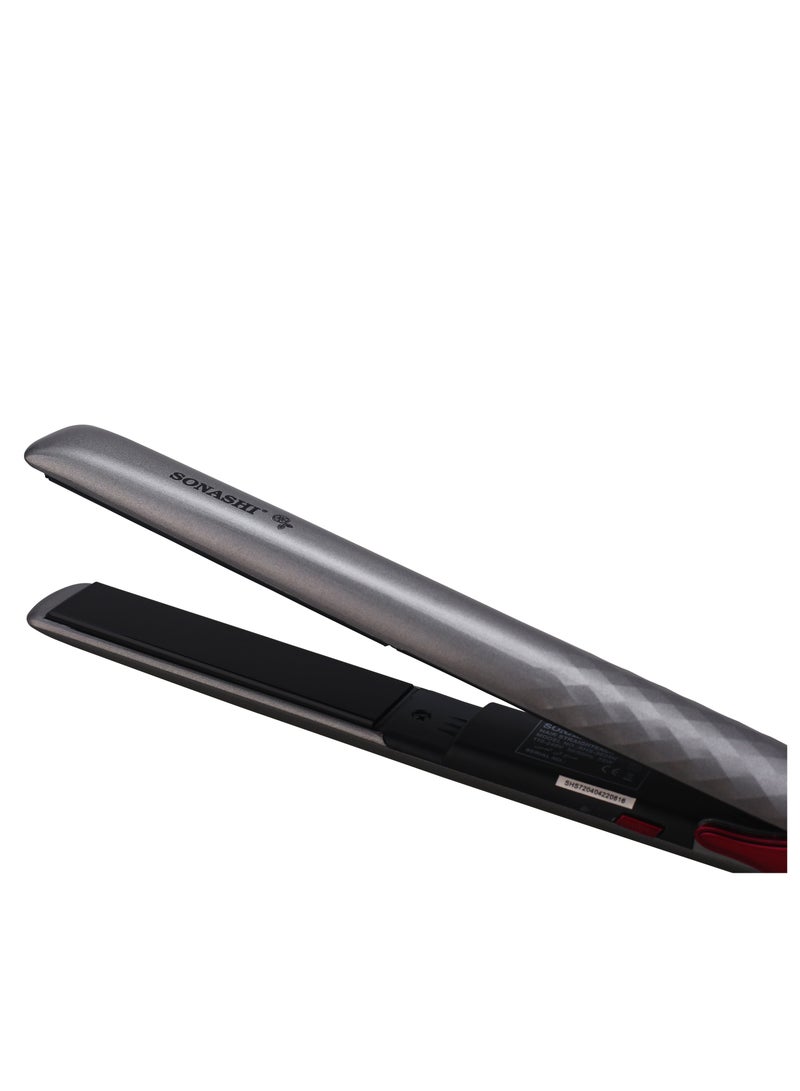 SONASHI - Professional Hair Straightener With Ceramic Coating Plate Smooth Finish With Max Temperature of 200 PTC Heating On And Off Switch 360 Swivel Cord  SHS-2024N Silver - Image 1
