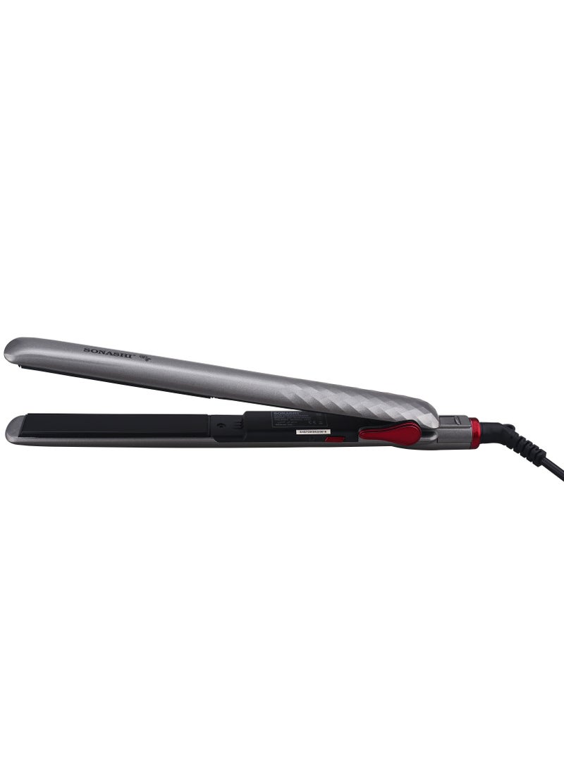 SONASHI Professional Hair Straightener With Ceramic Coating Plate Smooth Finish With Max Temperature of 200 PTC Heating On And Off Switch 360 Swivel Cord  SHS-2024N Silver  - Image 3