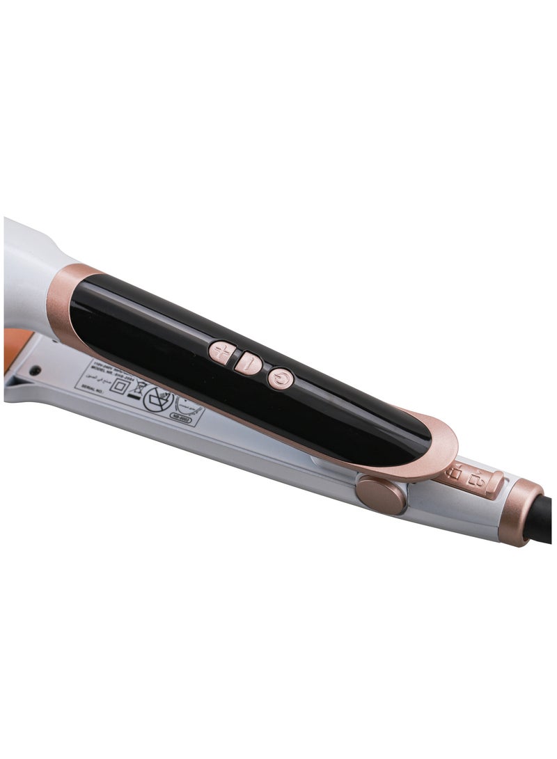 سوناشي - Professional Hair Straightener  220C Temperature With Fast HeatUp Smooth Finish Hair Straightener With Ceramic Plates For Efficient Straightening And Digital Display Screen  SHS-2084 White - Image 1