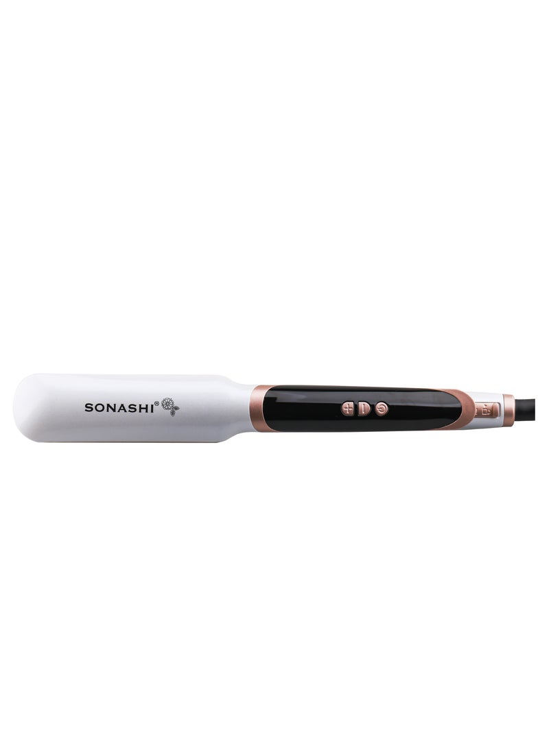 سوناشي - Professional Hair Straightener  220C Temperature With Fast HeatUp Smooth Finish Hair Straightener With Ceramic Plates For Efficient Straightening And Digital Display Screen  SHS-2084 White - Image 1
