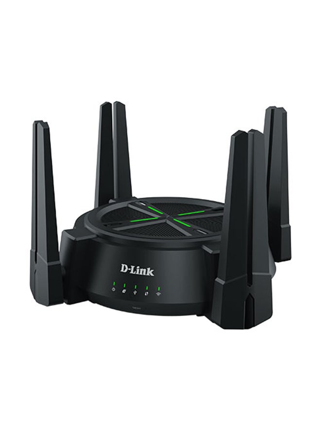 D-Link - DIR-X6080Z AX6000 Multi Gigabit Dual-Band Wi-Fi 6 Router, Next-Gen 6000Mbps Speeds, Wi-Fi speeds of 6.0 Gbps, OFDMA and MU-MIMO, 2.5G Multi-Gigabit Port; 1× 2.5 Gbps WAN + 1× 2.5 Gbps LAN 3× Gigabit LAN ports + 1× USB 3.0 port, Beamforming, eight antennas, Extreme powerful Quad-Core CPUs at 2.0GHz, support Easy mesh Black - Image 1