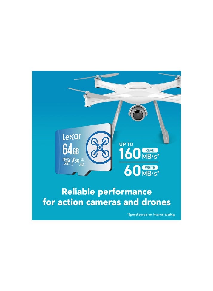 Lexar Fly 64gb Microsdxc Uhs-i Cards, Up To 160mb/s Read And 60mb/s Write C10 A2 V30 U3 64 GB  - Image 3
