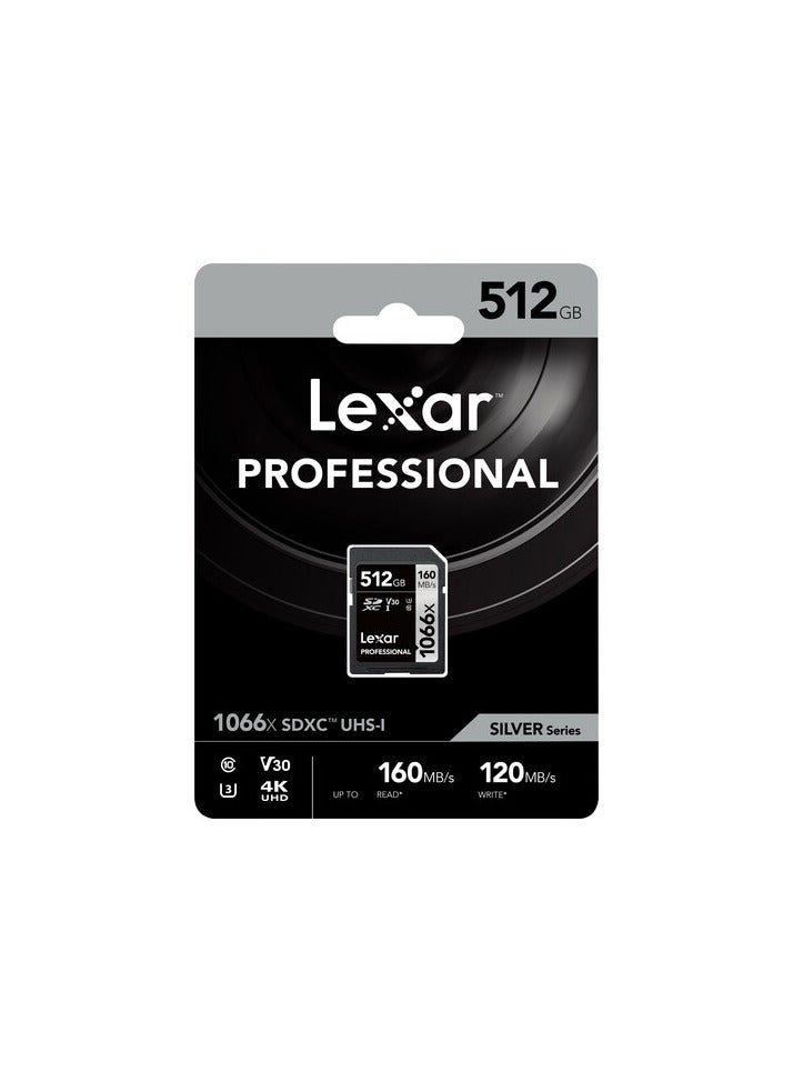 Lexar 512GB Professional 1066x UHS-I SDXC Memory Card (SILVER Series) 512 GB - Image 2
