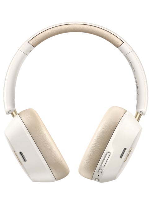 Wireless Headphones Hitune Max 5C, Adaptive Noise Cancelling Over-ear Headsets, Hi-Res Sound 75H Playtime Bluetooth 5.4, Foldable Retractable Ergonomics Headset For iPhone 16/15 series, Galaxy S24 S23 White