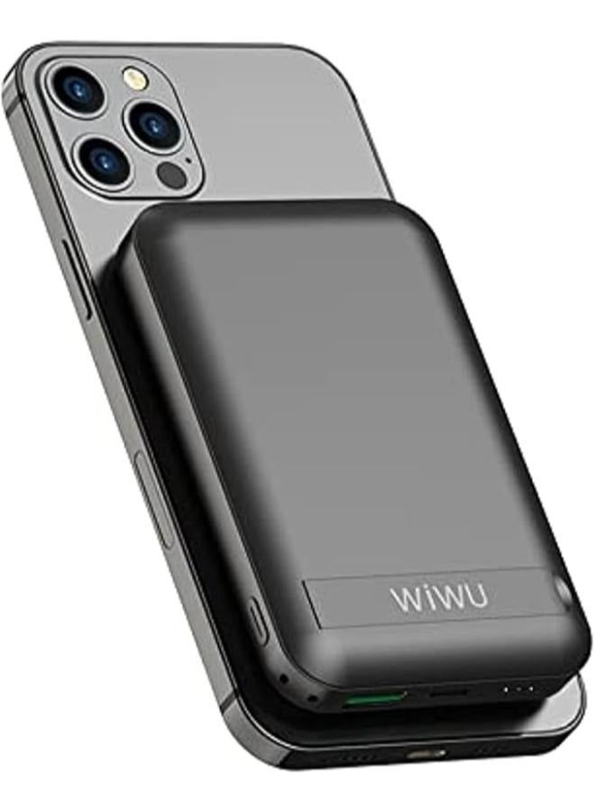WIWU 10000 mAh Snap Cube-Magnetic Wireless Power Bank 10000mAh 37W  - Black Black - Image 1