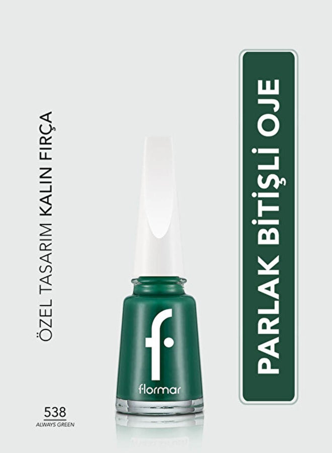 flormar - Fne-538 Nail Polish Glitter Always Green - Image 1