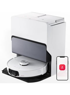 roborock S8 Max Ultra Robot Vacuum and Sonic Mop,8000 Pa Suction,Corner to Edge Deep Cleaning,Hot Air Self-Drying, Auto Empty and Refill,Detergent Dispenser,Obstacle Avoidance 2.7 L 69 W S82USV+EWFD13HRR White  - Image 2
