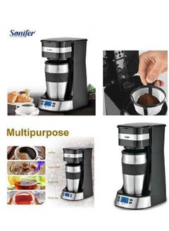 Sonifer Automatic  Filter Coffee Maker With LCD/Timer+Travel Mug(SF-3566) 0.42 L 650 W SF-3566 black  - Image 5
