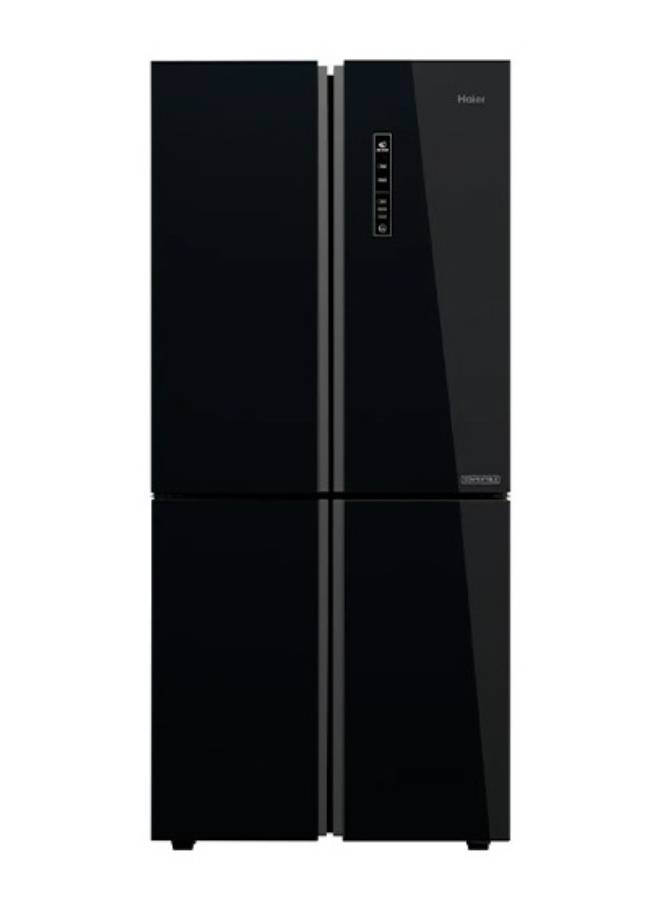 Haier Refrigerator 4 Doors (Bottom freezer) -Humidity & Dry zone - TWIN-Inverter - ABT Filter - Super Cool & Super Frez - 502 L- Black Glass Color - HRF-550TDBG black - Image 2