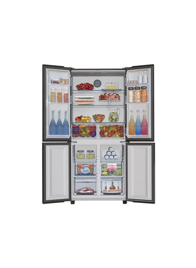 Haier Refrigerator 4 Doors (Bottom freezer) -Humidity & Dry zone - TWIN-Inverter - ABT Filter - Super Cool & Super Frez - 502 L- Black Glass Color - HRF-550TDBG black - Image 4