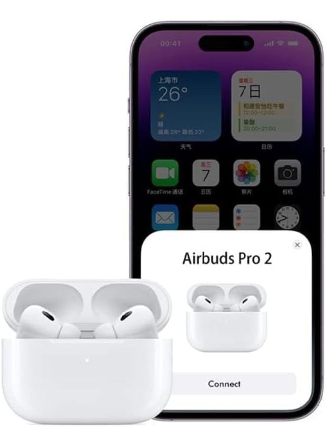 Airbuds Pro 2F In Ear TWS Active Noise Cancellation, Pop-up window and tap function, HIFI clear voice, BT5.2, included in the box are a Silicone case and lanyard - White