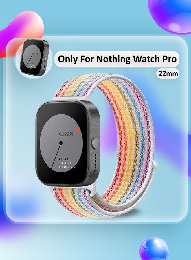 MARGOUN (for Nothing Watch Pro 22mm) Nylon Strap,Quick Release Bands for Women Men Sport Wristband Strap Multicolor  - Image 2