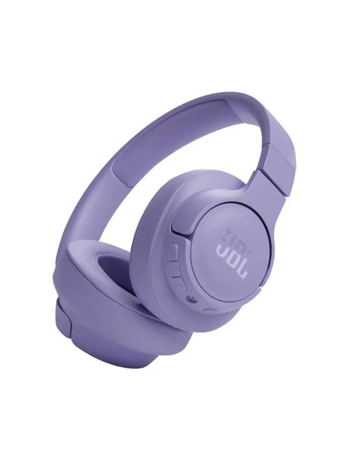 جي بي إل سماعات رأس لاسلكية فوق الأذن JBL Tune 720BT مع صوت بيور باس، بلوتوث 5.3، عمر بطارية يصل إلى 76 ساعة، تصميم خفيف الوزن ومريح وقابل للطي، مكالمات بدون استخدام اليدين مع تقنية الوعي الصوتي، بنفسجي - Image 1